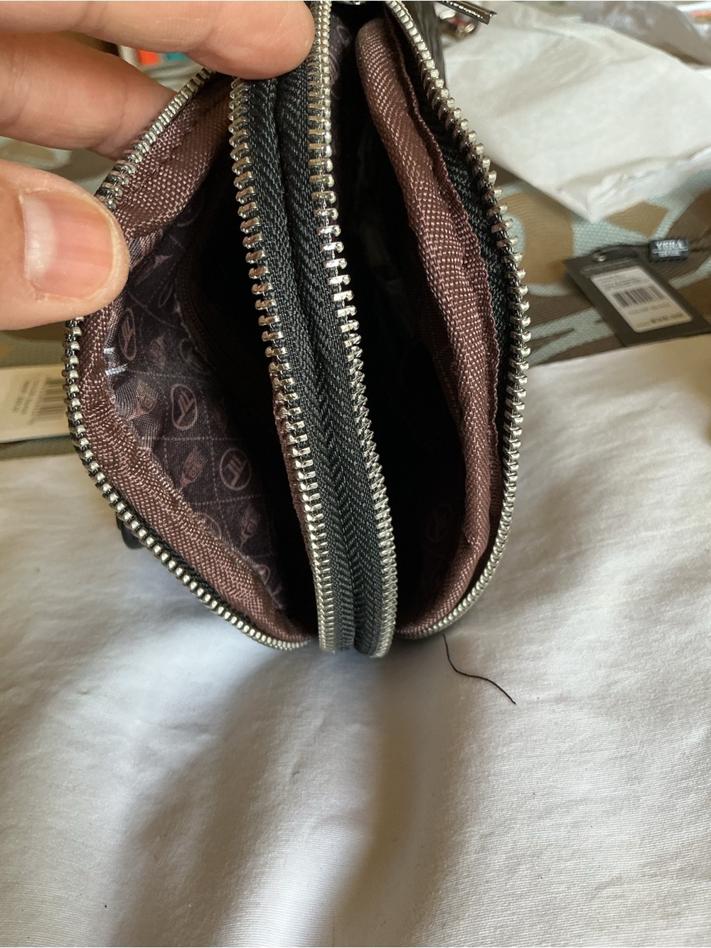London Fog Black Woven Mini Backpack - Picture 6 of 7